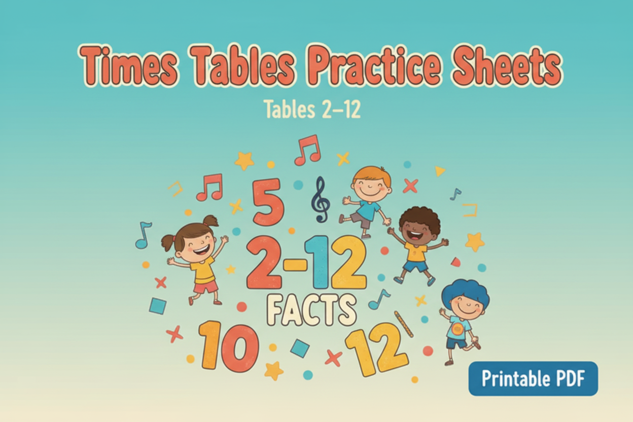 Times Tables Practice Sheets Cover